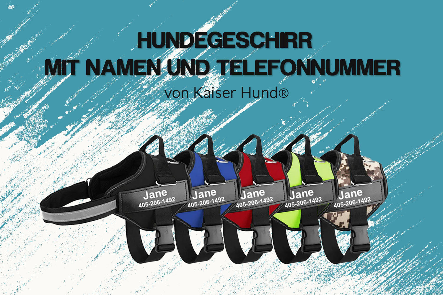 Hundegeschirr mit Namen und Telefonnummer