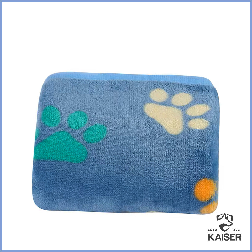 Hunde Decke Blau Pfotenmuster