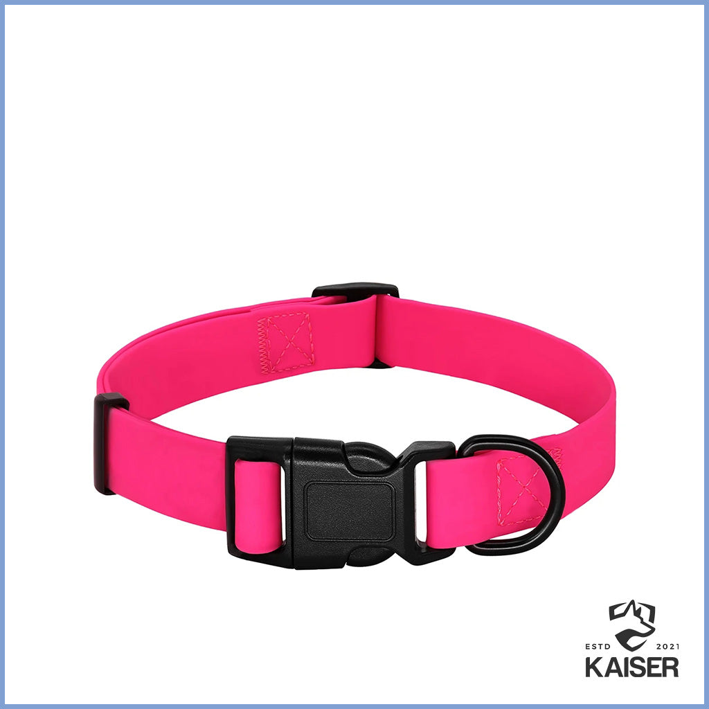 Hundehalsband wasserfest aus PVC rosa