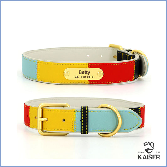 Hundehalsband Leder mit Namen und Telefonnummer