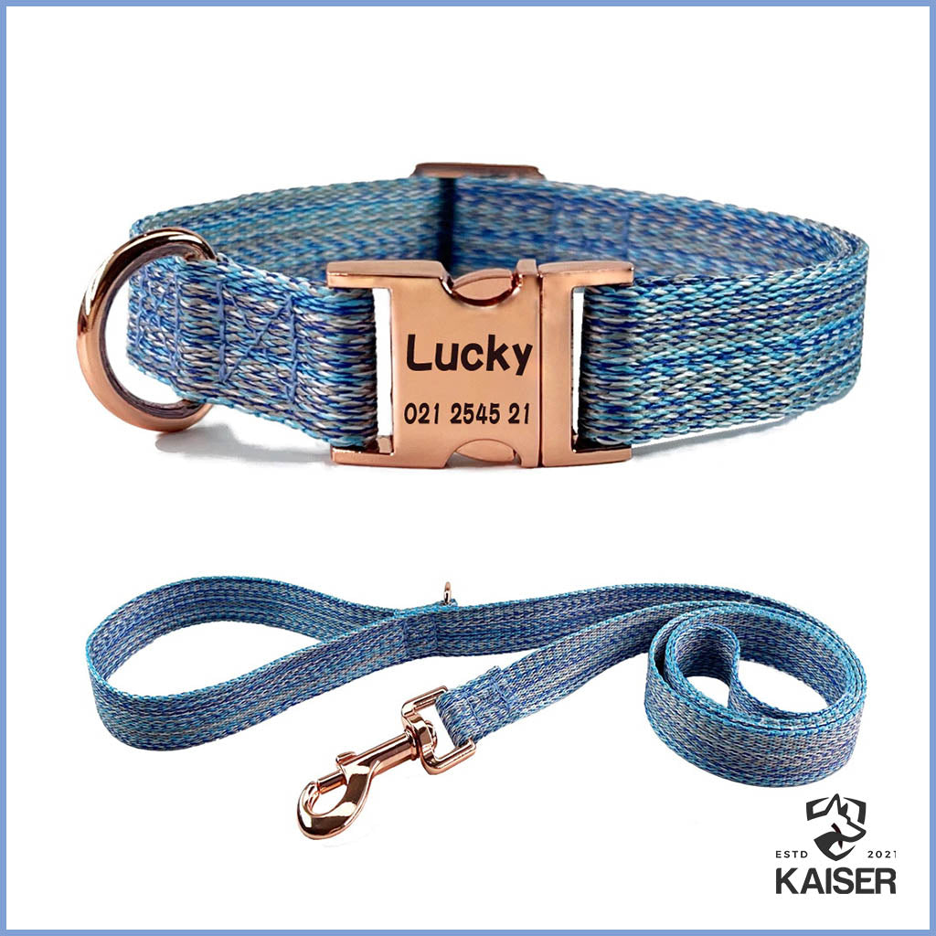 Hundehalsband und Leine mit Namen