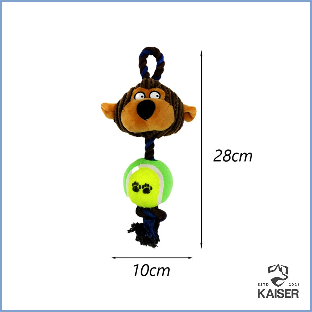 Hundespielzeug Plüsch Affe mit Tennisball