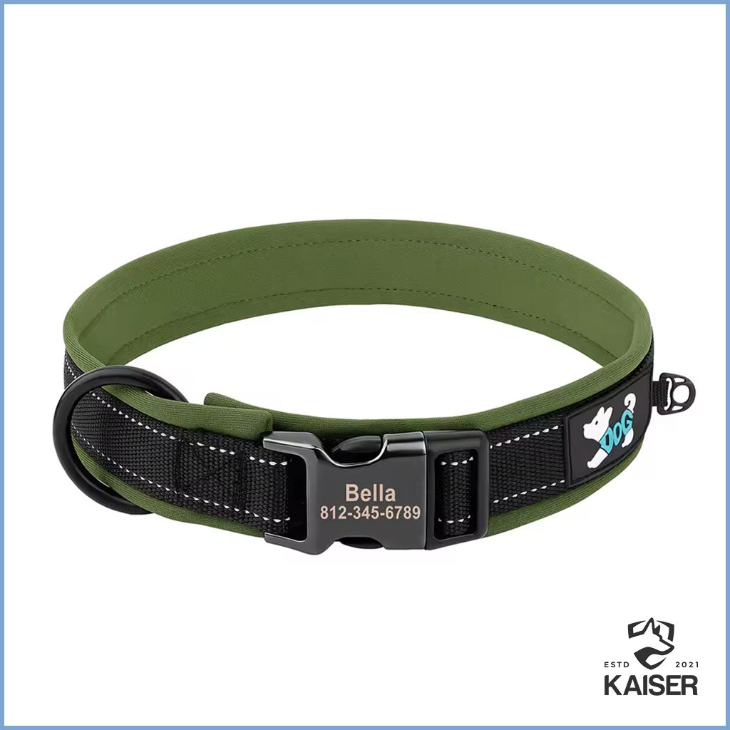 Personalisierte Hundehalsband mit Klickverschluss reflektierend und gepolstert