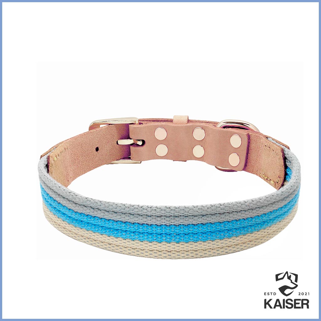 Hundehalsband geflochten blau