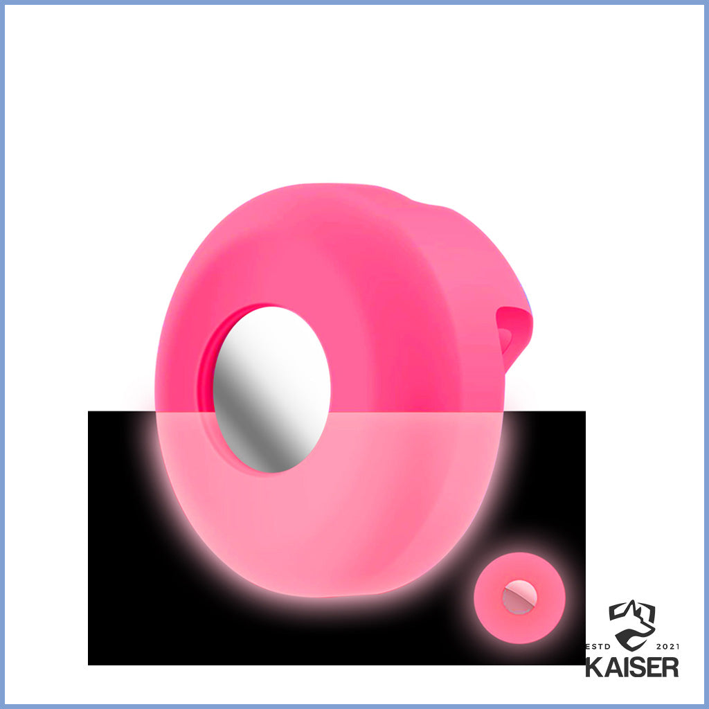 Airtag Halterung Hund in fluoreszierender rosa Farbe