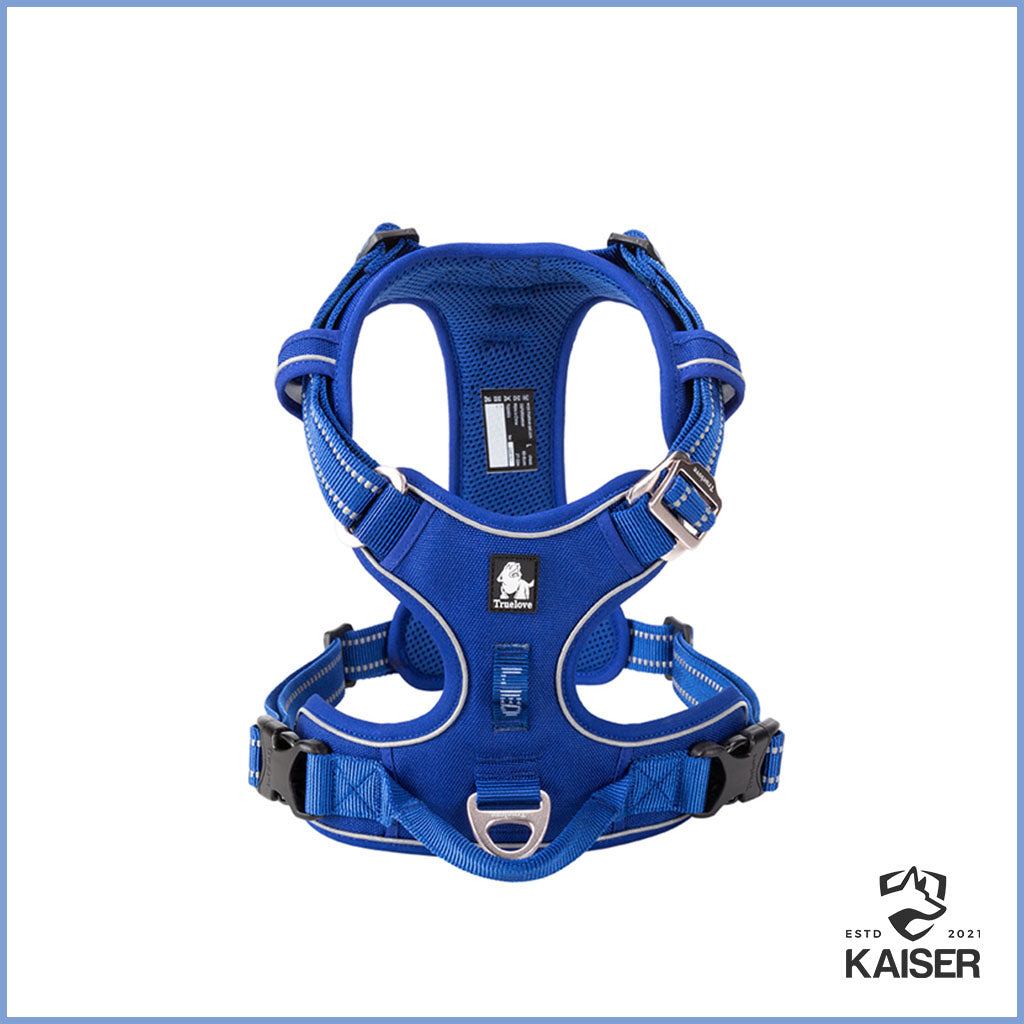 Hundgeschirr gepolstert blau