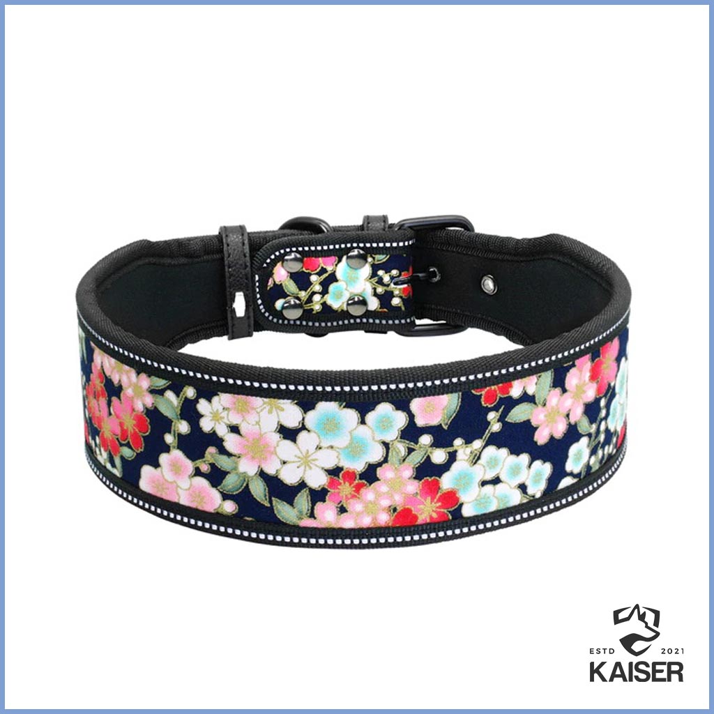 Hundehalsband reflektierend im Blumendesign