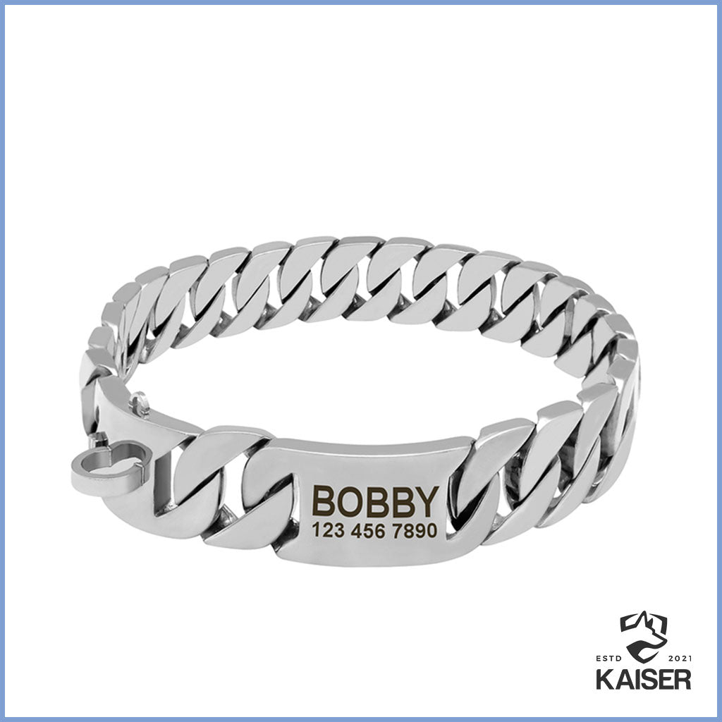 Hundehalsband Kette mit Namen Edelstahl