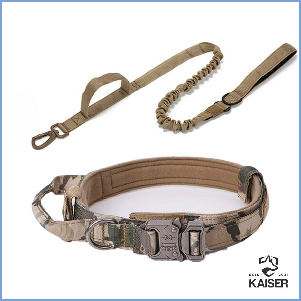 Taktisches Hundehalsband mit Leine