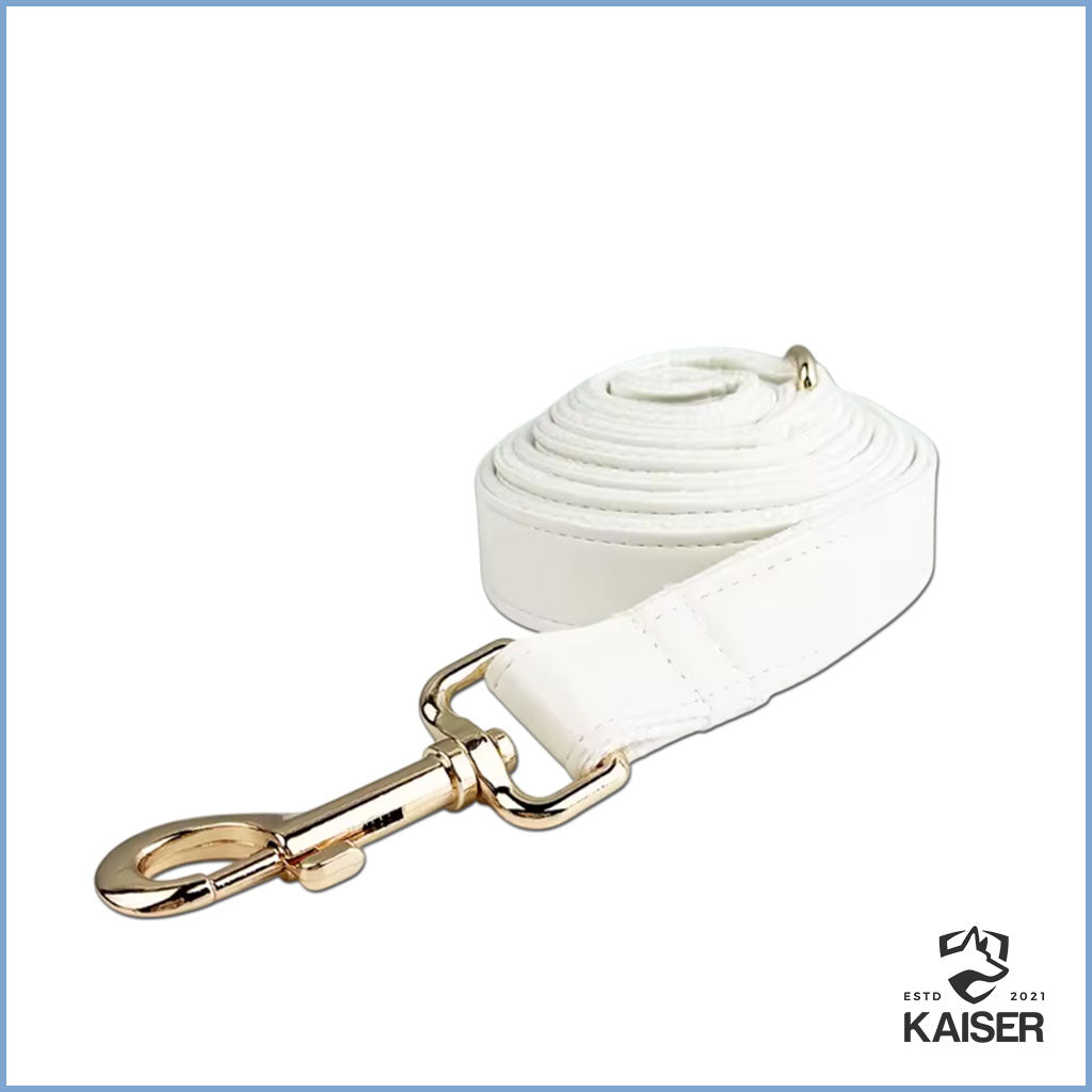 Elegante weiße Hundeleine aus PU-Leder