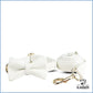 Elegantes weißes Hundehalsband mit Fliege und Leine Set