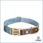 Personalisiertes Hundehalsband blau aus PU-Leder mit Gravur