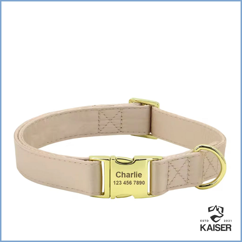 Personalisiertes Hundehalsband Beige
