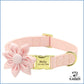 Personalisiertes Hundehalsband Rosa mit abnehmbarer Blume